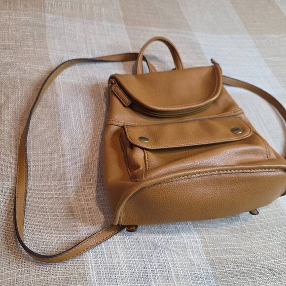 Vintage Poetcore Preppy Western Coastal Grandmother Brown Leather Mini Backpack main image 7